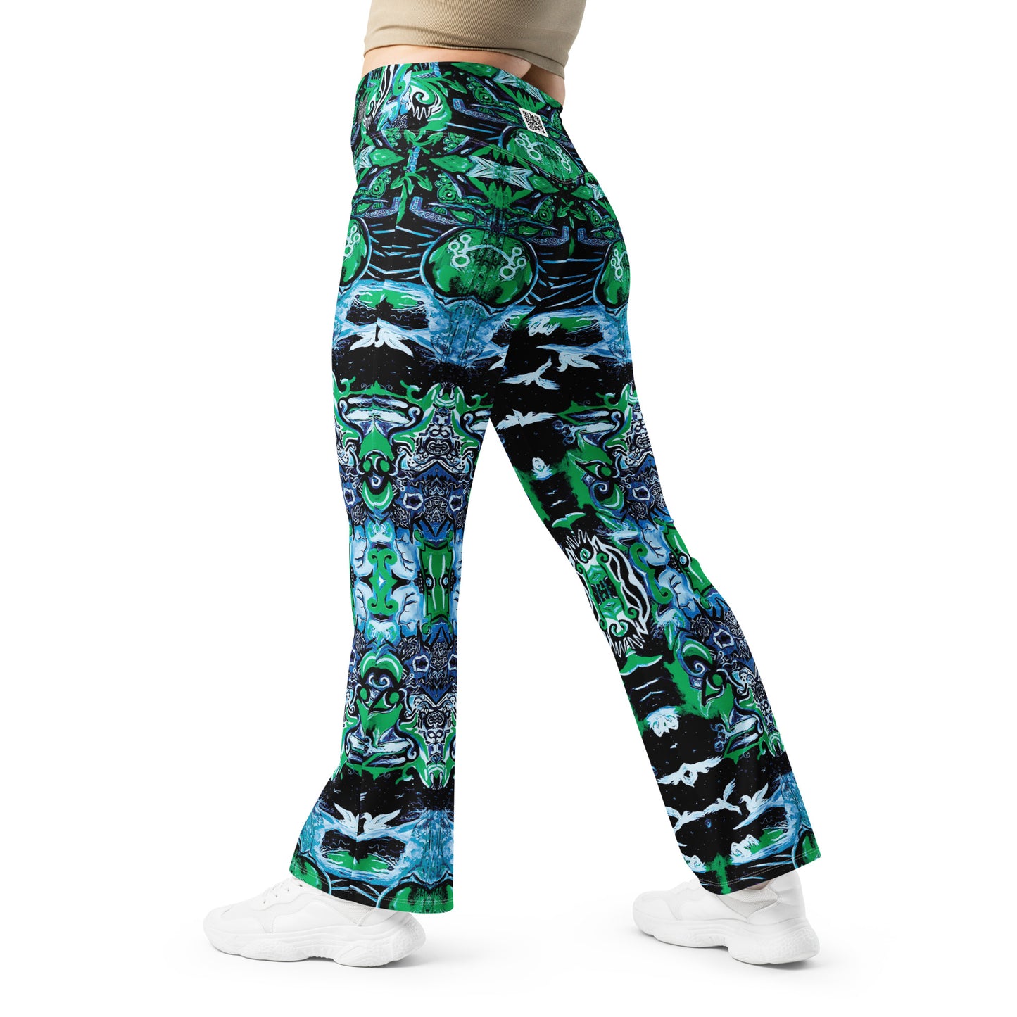 Green Galactic Flare leggings