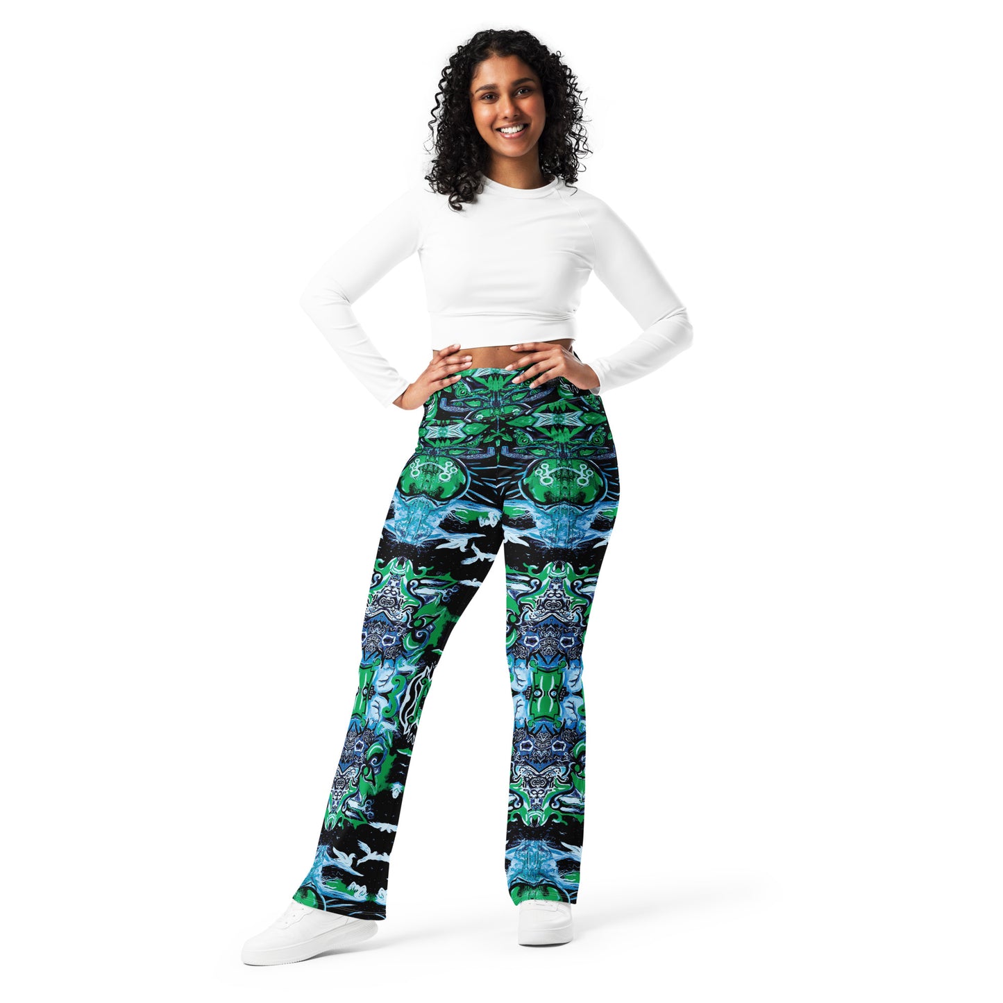 Green Galactic Flare leggings
