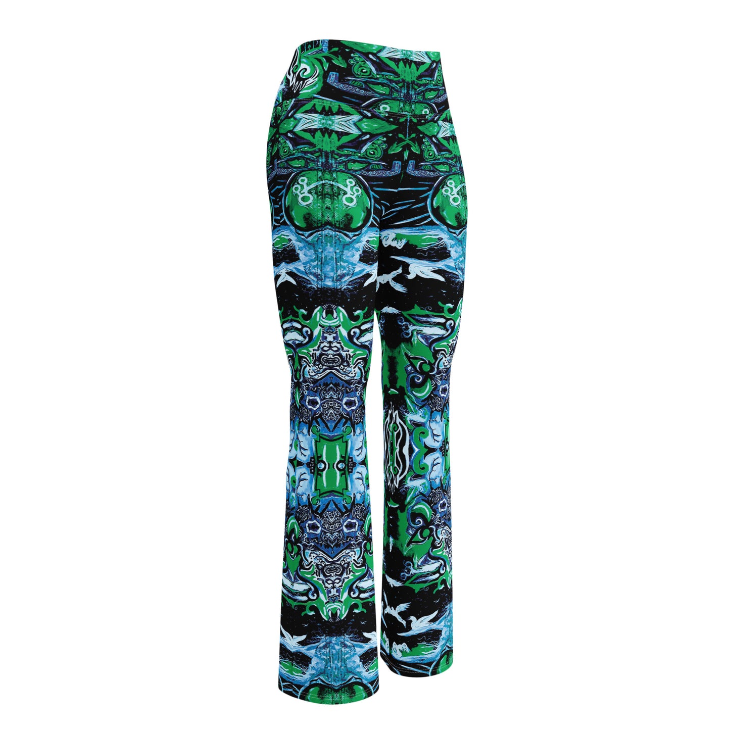 Green Galactic Flare leggings