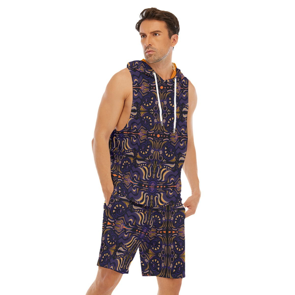 All-Over Print Men's Sleeveless Vest And Shorts Sets