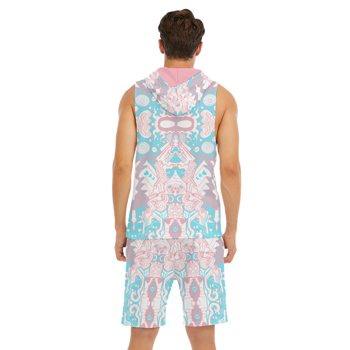 All-Over Print Men's Sleeveless Vest And Shorts Sets