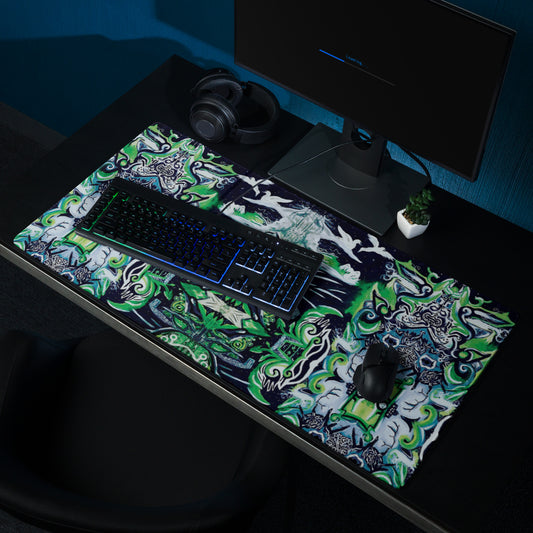 Green Galactic Goblin Gaming mouse pad