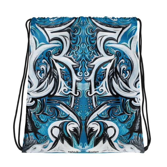 Divine Blue Drawstring bag