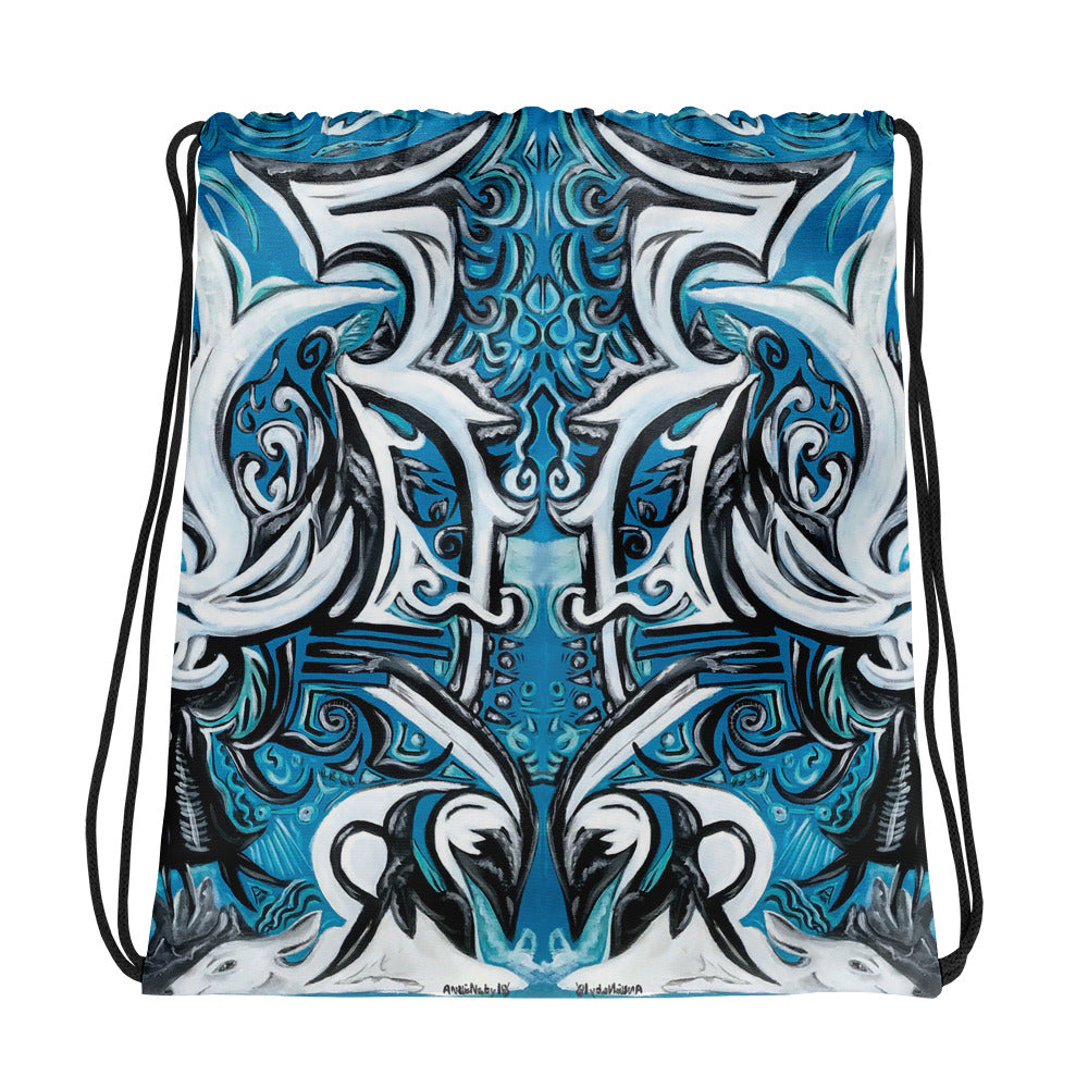 Divine Blue Drawstring bag
